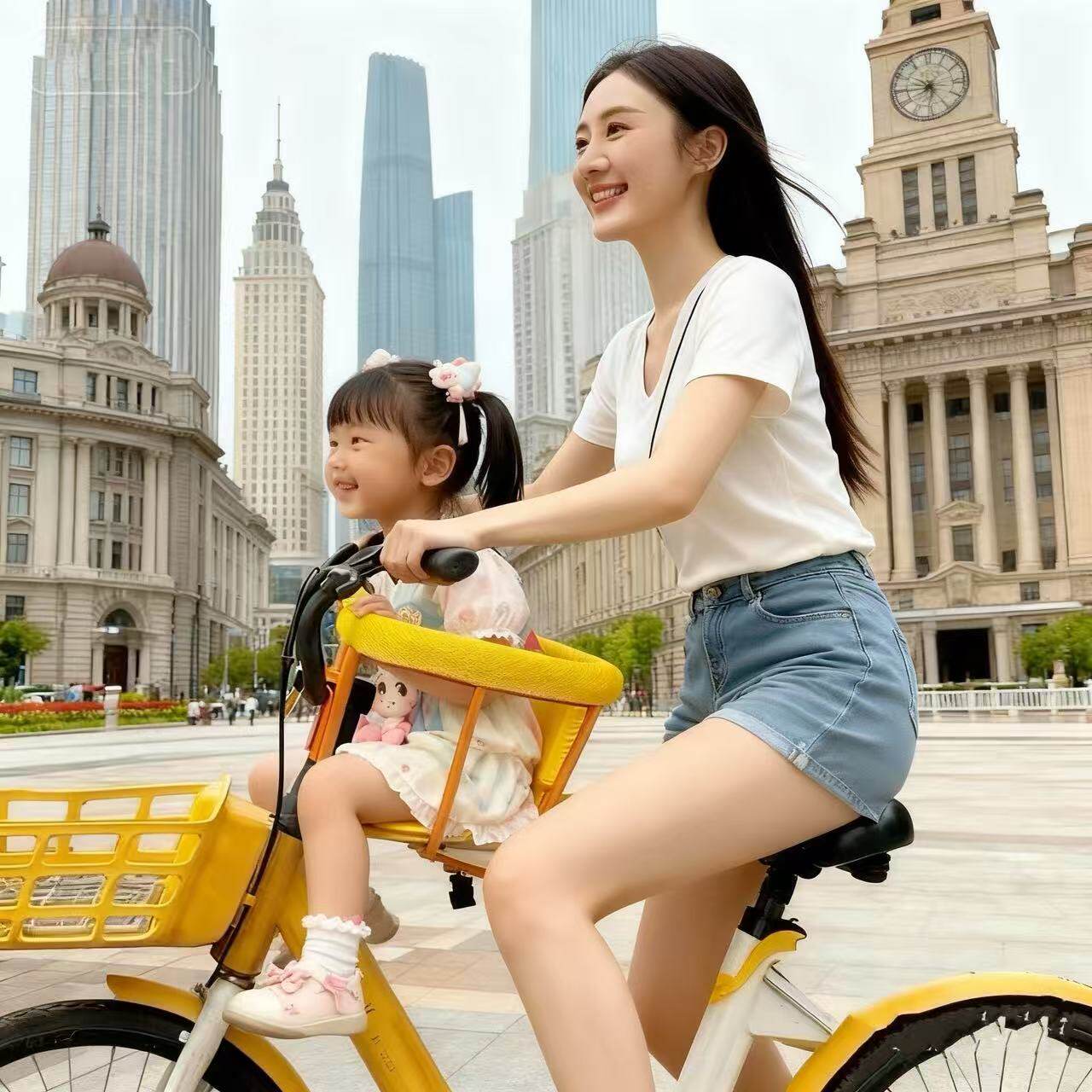 自行车前置座椅宝宝安全座椅单车加大号婴儿小孩座椅两用前挂后置