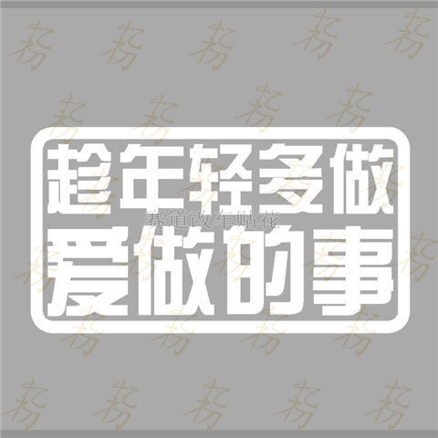 趁年轻多做爱做的事汽车个性创意装饰贴纸车门车尾玻璃反光车贴画