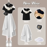 Летнее платье, небольшая дизайнерская джинсовая длинная юбка, комплект