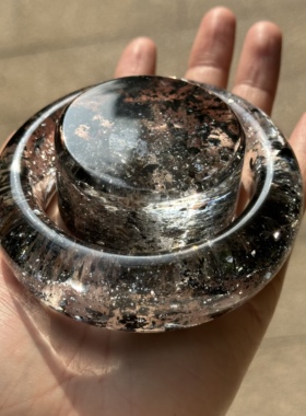 天然稀有爆闪闪灵钻水晶手镯62.8圈26.6宽15.8厚自然光实拍