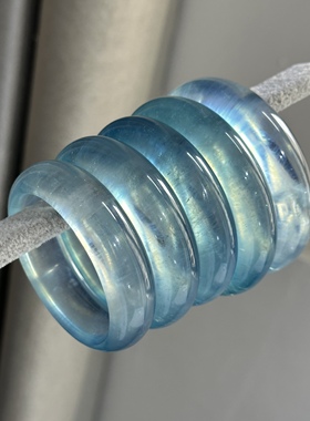 天然蓝绿色海蓝宝石手镯51到60 有的带爆闪 蓝色水晶送女友送老婆