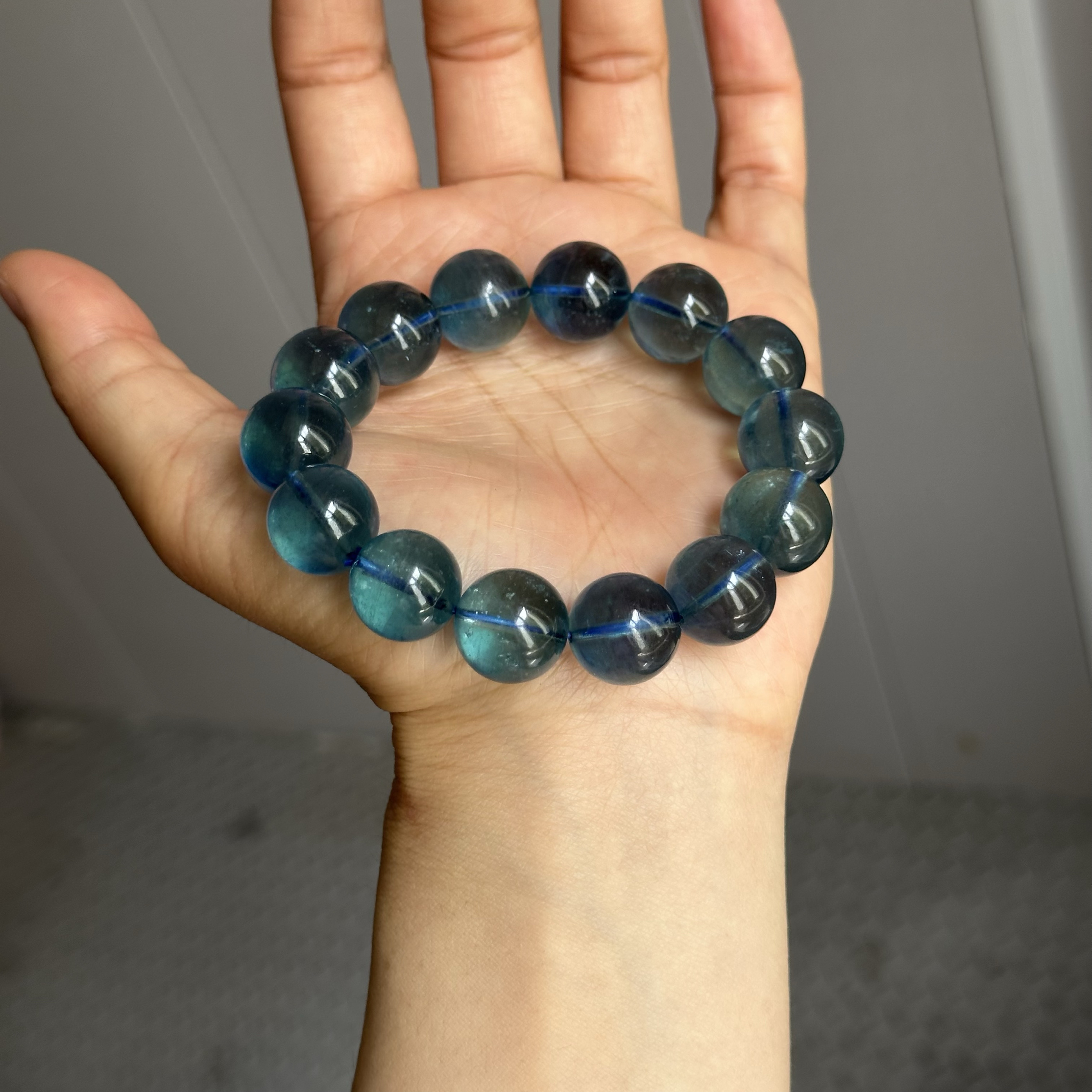 收藏级一步到位天然魔鬼蓝海蓝宝石手链高冰高透高蓝送女友老婆