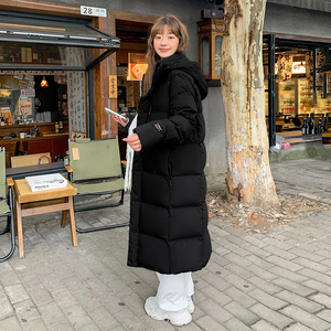 黑曜石情侣羽绒服女长款过膝2024冬季新款韩版加厚小个子保暖外套