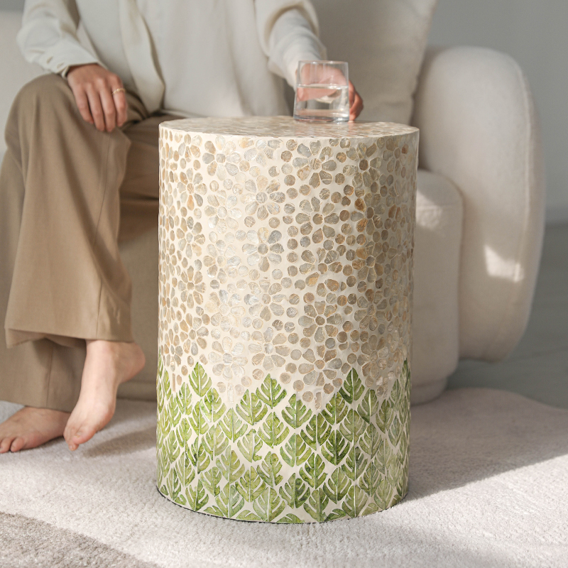 法式客厅贝壳边几高级艺术角几设计师款沙发茶几轻奢创意小咖啡桌