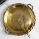 复古轻奢风欧式 黄铜零食水果盘创意铜制装 饰家居摆件玄关收纳托盘