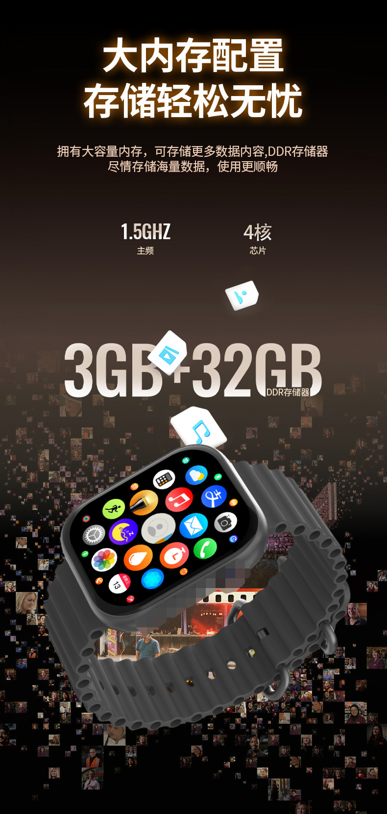 XH026(安全守护)旋转5G全网通SOS双系统摩斯密码指纹电话手表