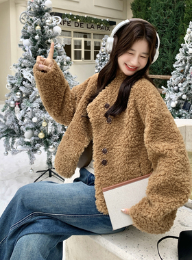 档口现货环保皮毛一体自发热底层羊羔毛外套2C233-835-P215-K319