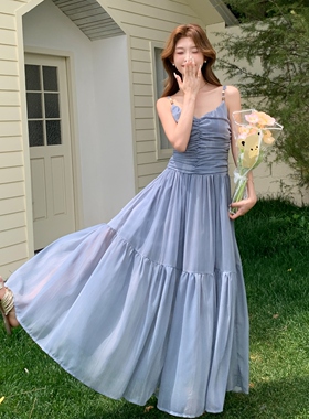 今日新款/扎染系带大蝴蝶结收腰大摆连衣裙2C233-A189-P130-K209