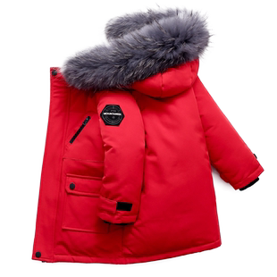 儿童羽绒服男童中长款2025新款洋气中小童装加厚男宝冬装男孩外套