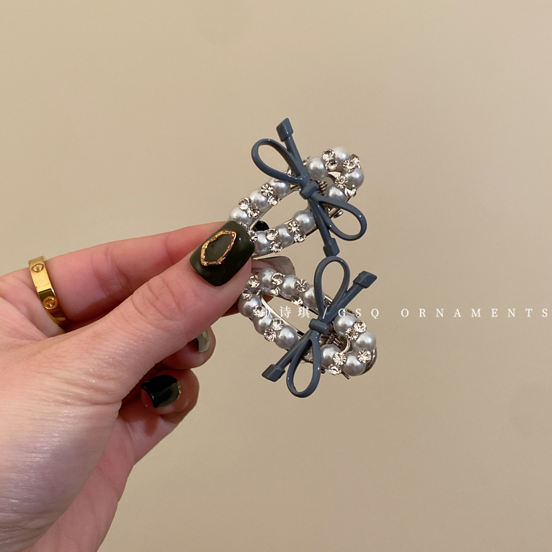 甜美高级感蝴蝶结鸭嘴夹