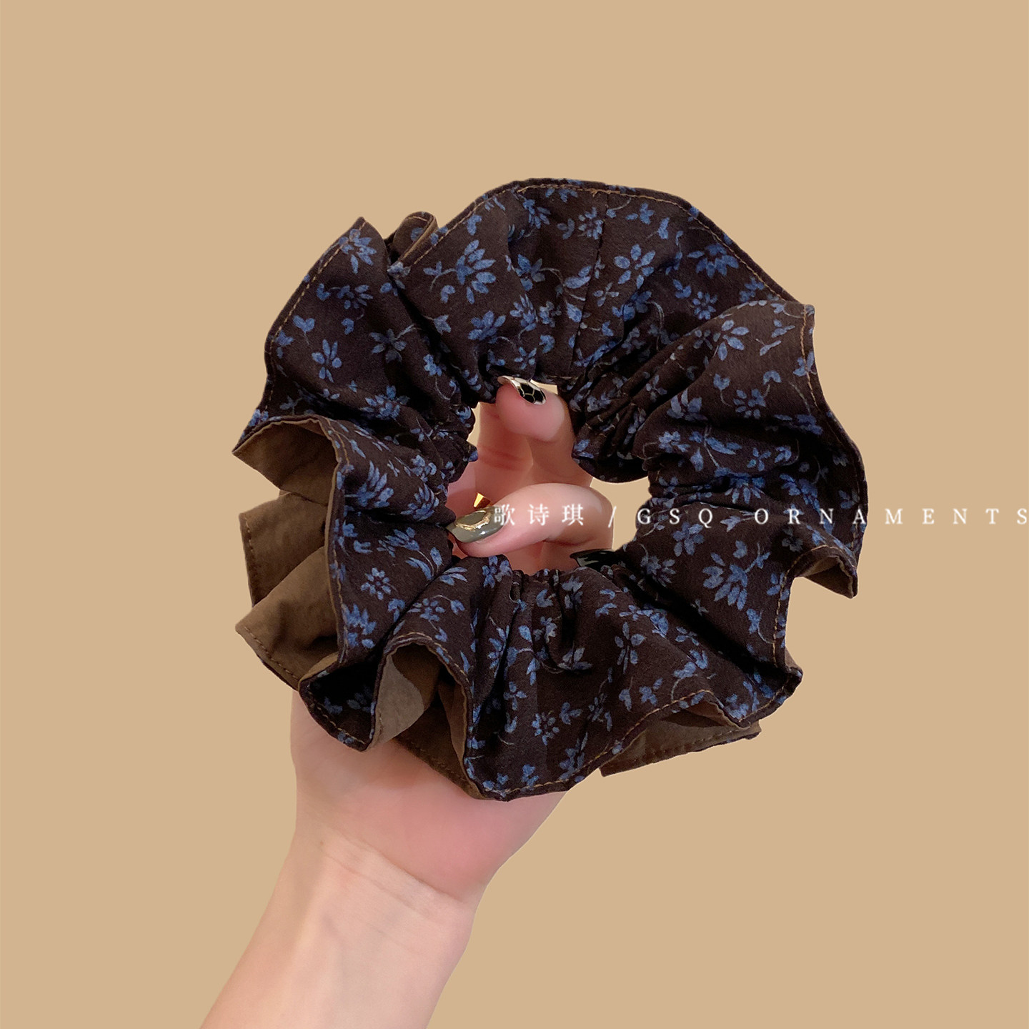 韩系田园风复古碎花大肠发圈女2025新款低马尾发绳秋冬慵懒风发绳,饰品/流行首饰/时尚饰品新,发饰,淘宝优惠券,粉丝福利购,淘宝优惠卷