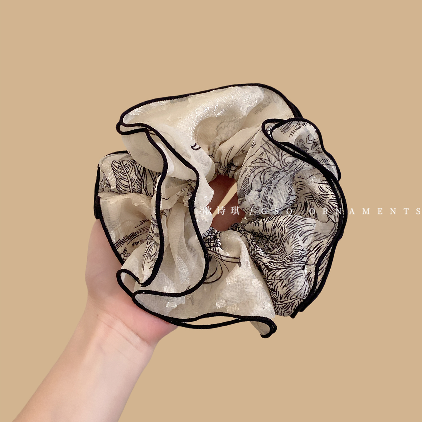 复古水墨晕染四层大肠发圈