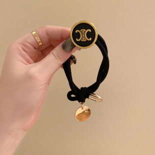 精致简约高级感大牌风皮筋女扎头双层耐用细发绳2023新款 气质头绳