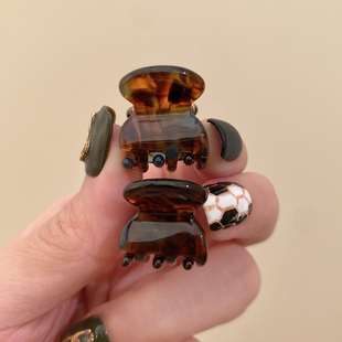 2个装 精致醋酸小抓夹前额侧边刘海夹子高级感公主头碎发夹头饰