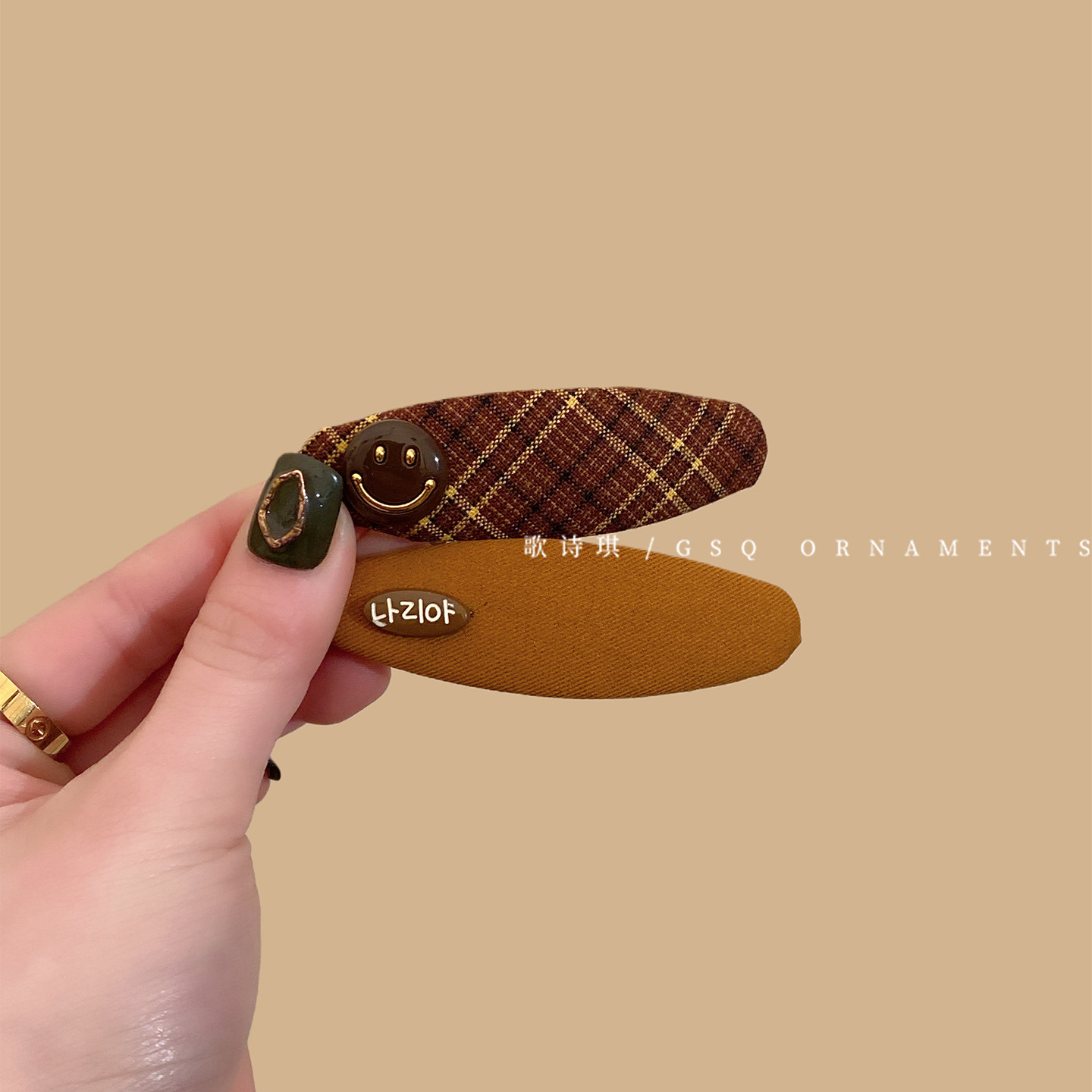 韩国学院风复古格纹笑脸BB夹碎发侧边夹子头饰发夹高级感刘海夹,饰品/流行首饰/时尚饰品新,发饰,淘宝优惠券,粉丝福利购,淘宝优惠卷