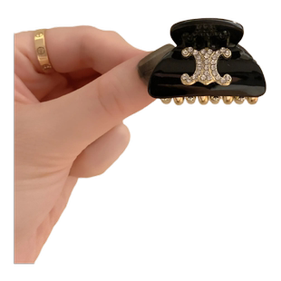 韩国气质高级感水钻抓夹小号发量少后脑勺半扎高马尾发夹女刘海夹