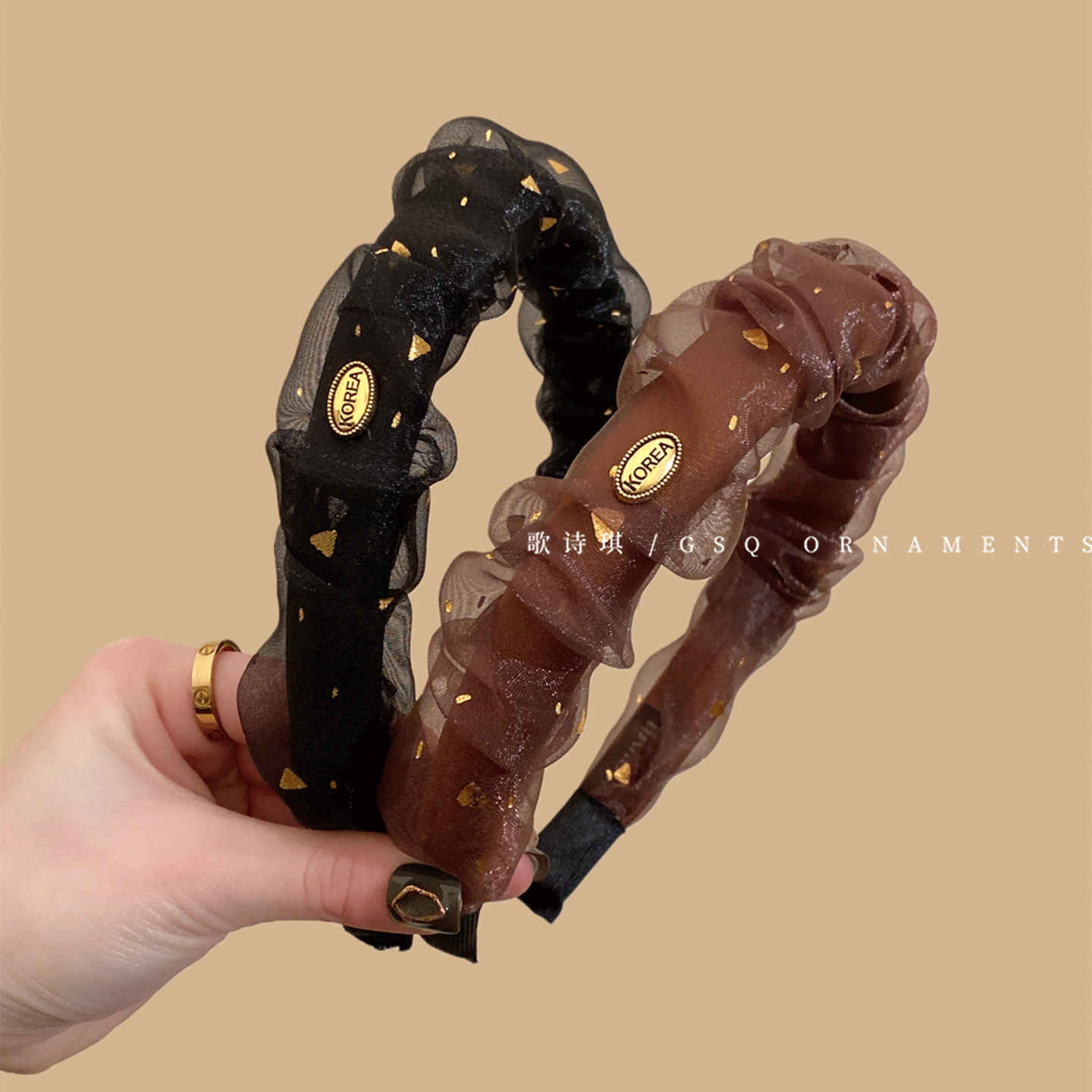 轻奢气质网纱褶皱烫金高颅顶发箍女高级感超仙洋气外出头箍头饰,饰品/流行首饰/时尚饰品新,发饰,淘宝优惠券,粉丝福利购,淘宝优惠卷