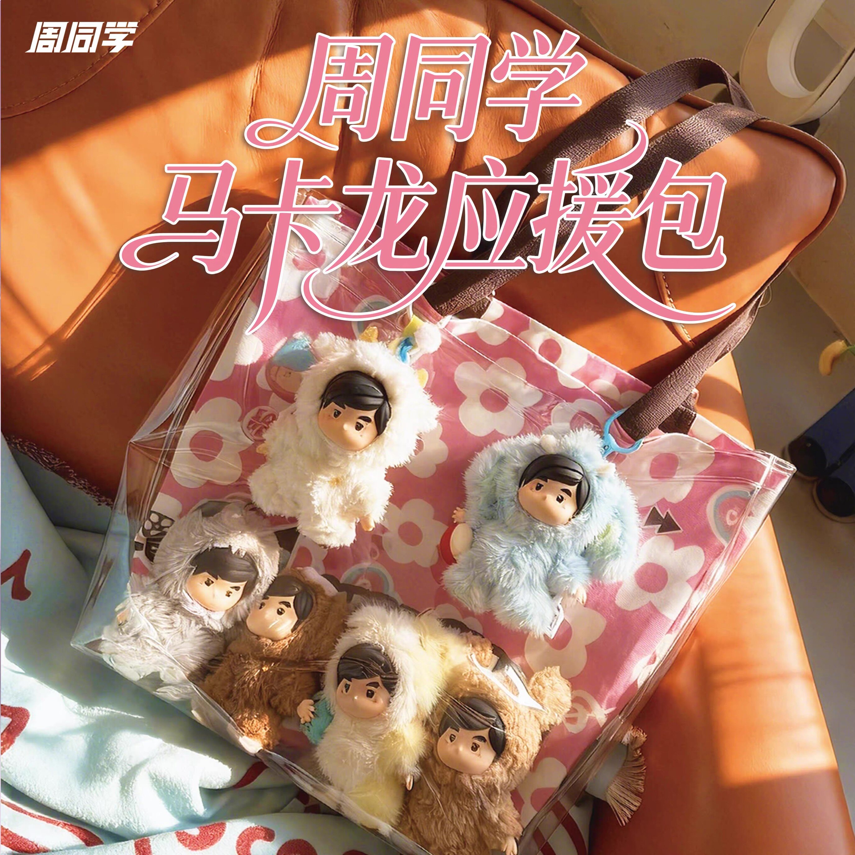 周杰伦演唱会周同学正版马卡龙应援包粉色帆布袋收纳装饰日常穿搭