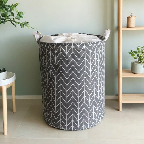 北欧布艺可折叠束口衣篓脏衣篮