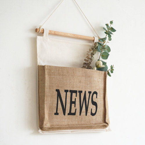 黄麻北欧风客厅挂袋杂志收纳袋