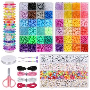 珠大串珠材料散珠6mm24小马格套孔珠9手工DIY手包桶跨境*配件盒珠