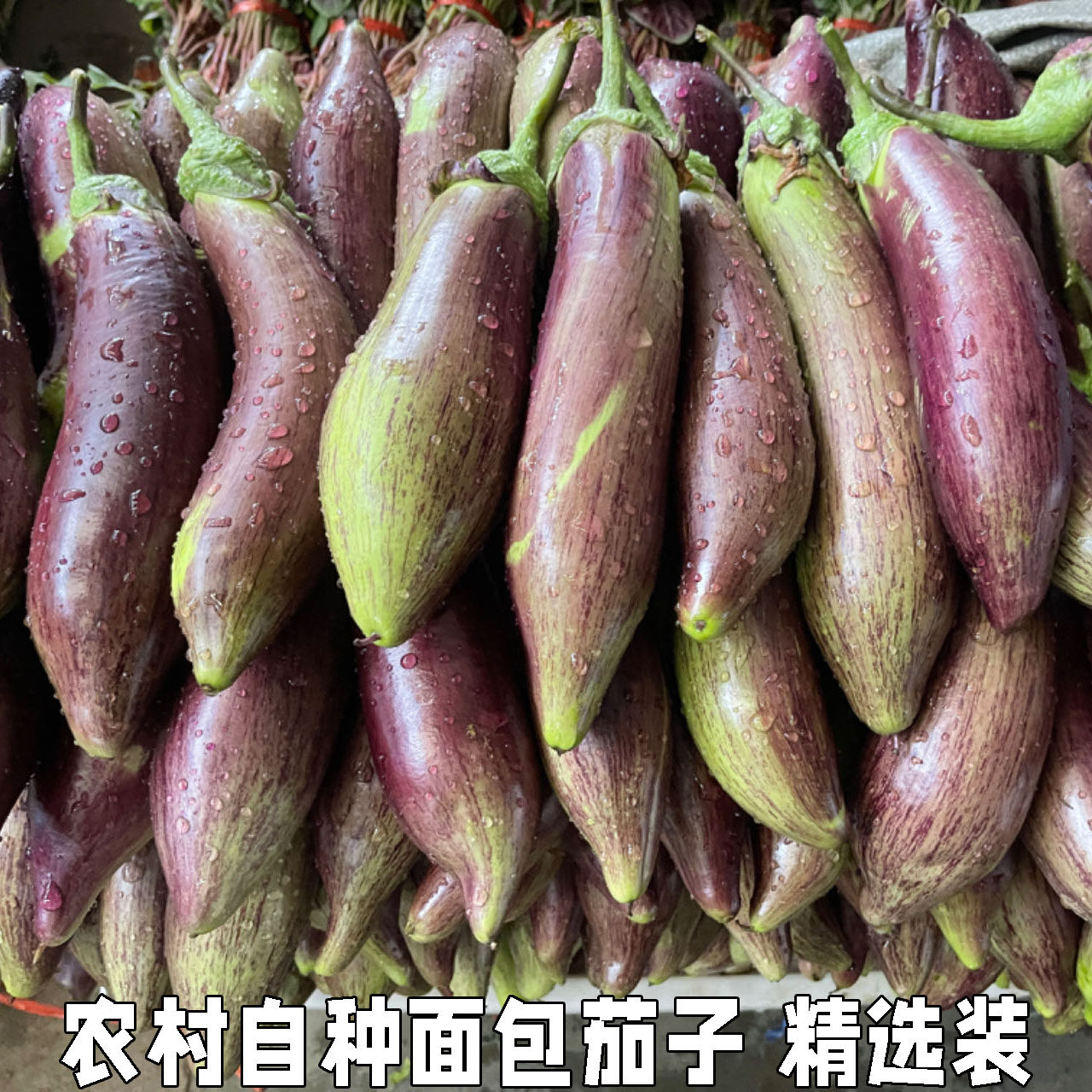 农家茄长茄时令蔬菜花茄开锅烂湖北新鲜面包茄子海绵茄烧烤茄包邮