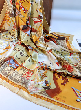 大方巾外贸出口缎面桑蚕丝百搭