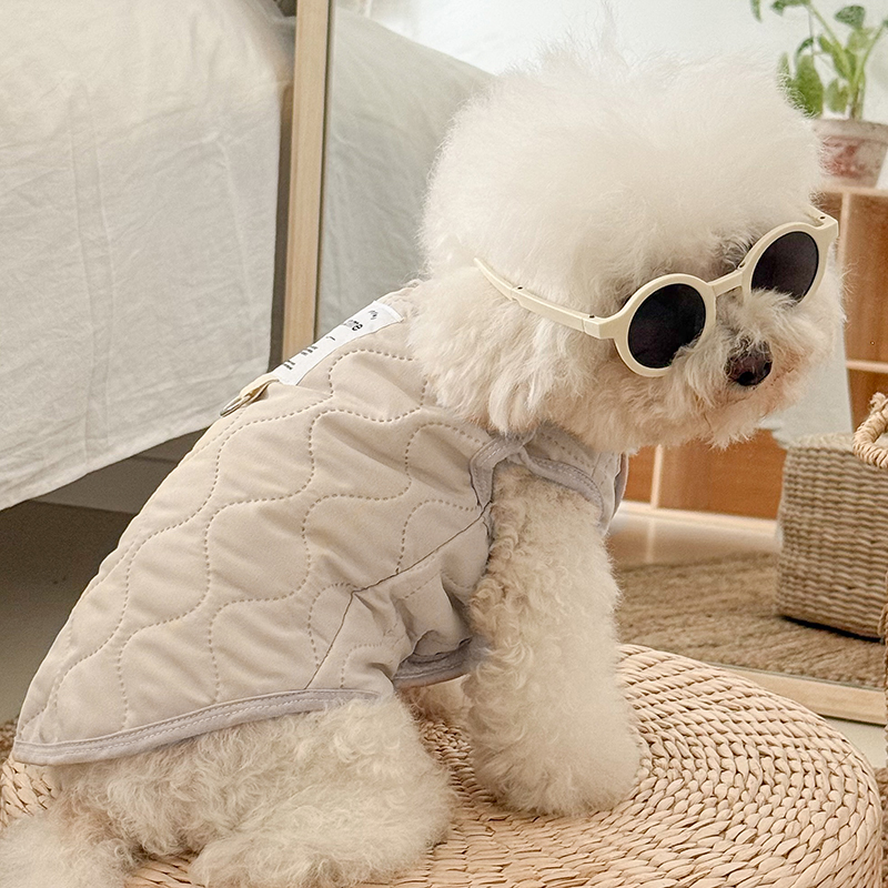 宠物保暖泰迪衣服带牵引环遛狗服