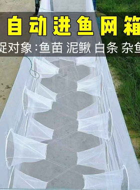 自动进鱼网箱新款1.2米宽高专攻白条黄骨鱼麦鲮泥鳅等多类鱼苗