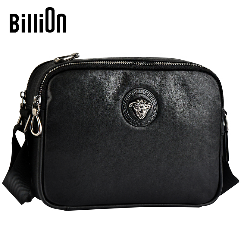 冷兽单肩头层牛皮大容量潮牌男包