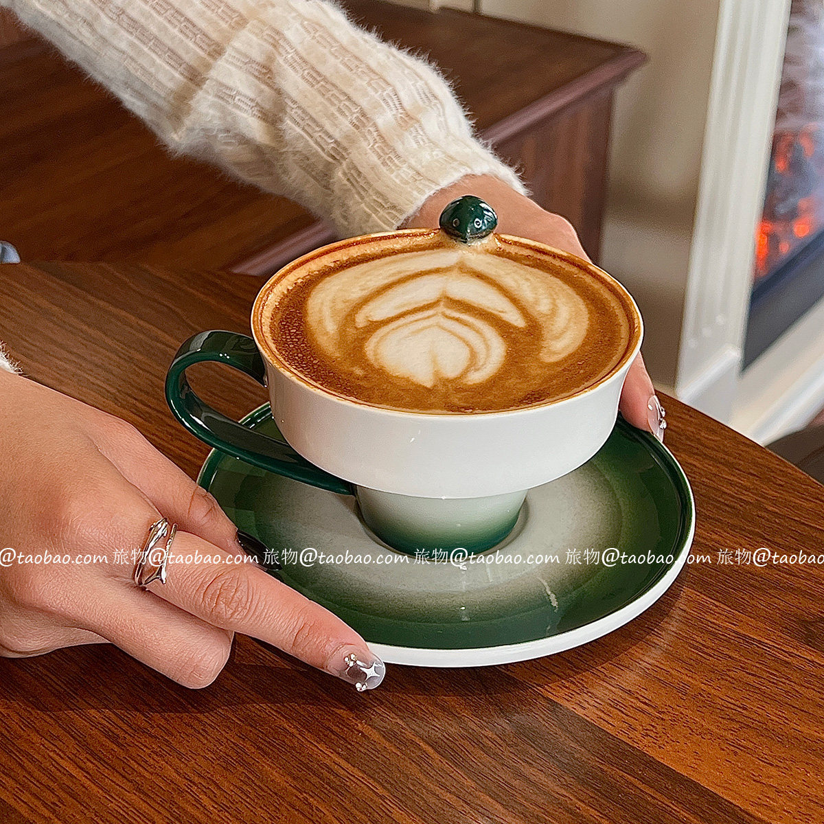 限定蛇年咖啡杯碟立体蛇陶瓷拿铁拉花杯情侣杯本命年杯生日礼物杯