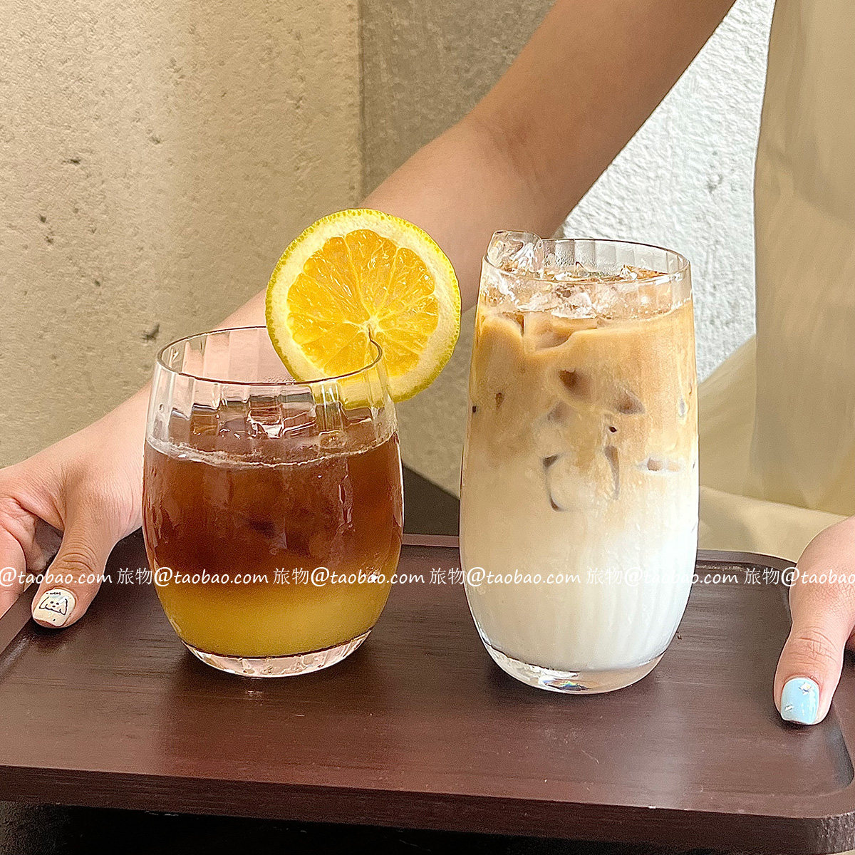 ins风透明玻璃杯家用气泡水杯