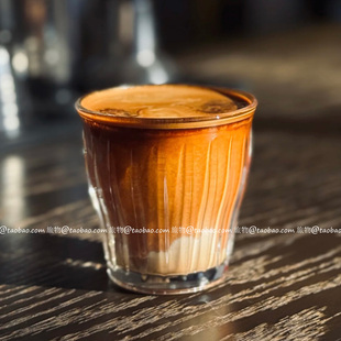 小众设计麦穗咖啡杯竖条纹玻璃杯Dirty拿铁拉花杯意式浓缩饮品杯