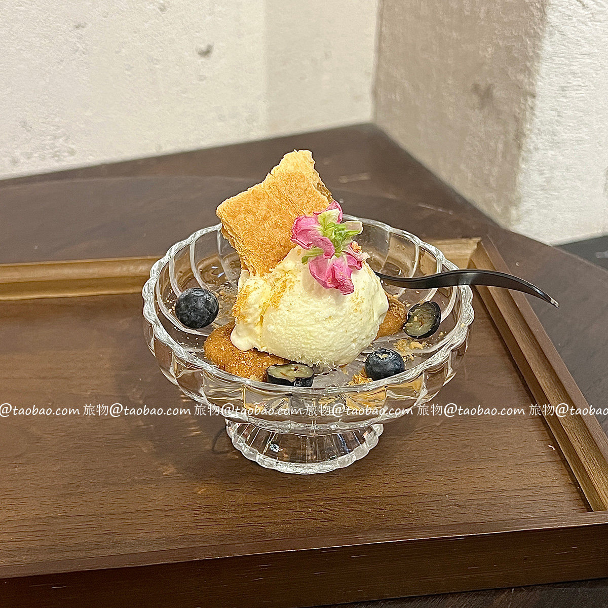 冰川玻璃矮脚甜品点心碗糖果盘