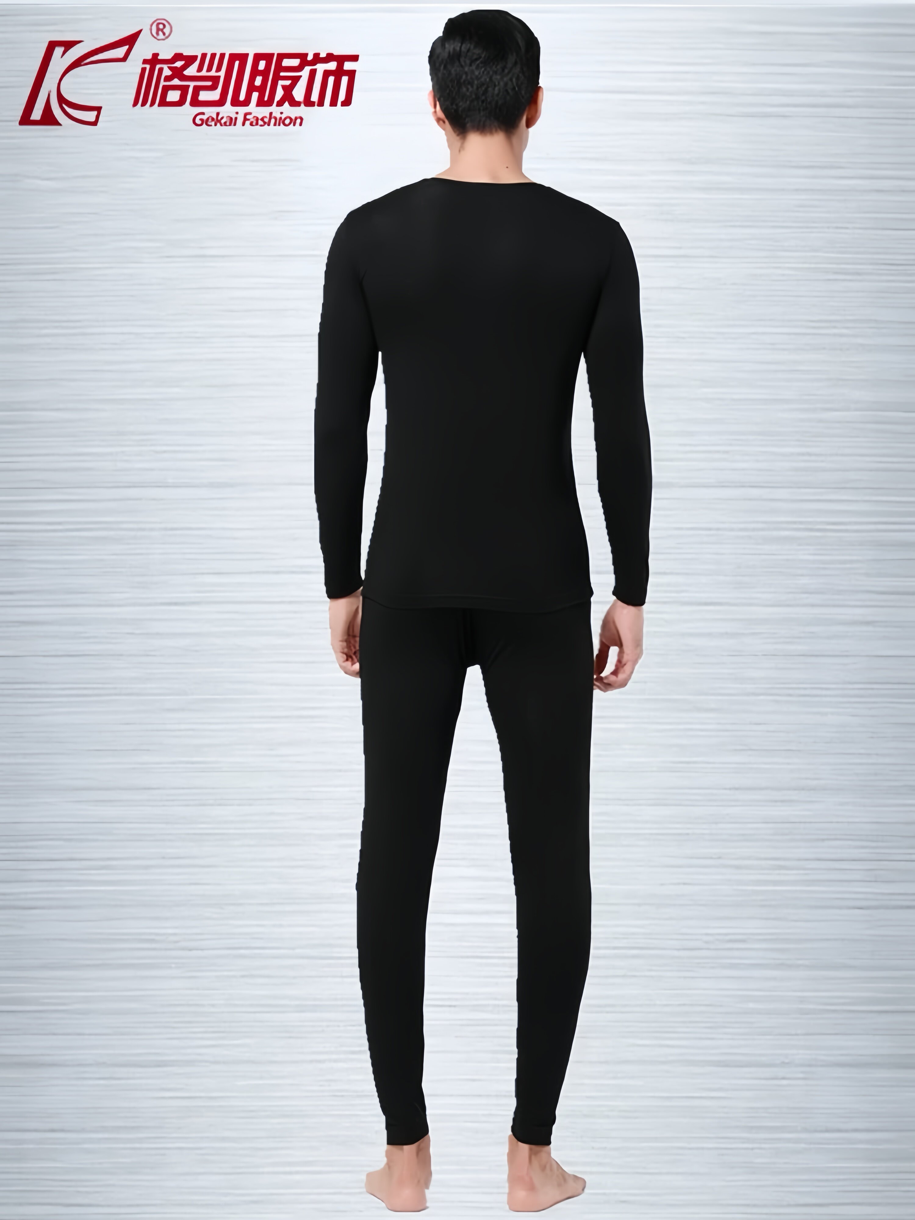 GEKAI NEW MENS BAMBOO FIBER ULTRA-THIN LOW ROUND NECK CLOSE-FITTING SOFT COMFORTABLE BREATHABLE SOLID COLOR UNDERWEAR 8648