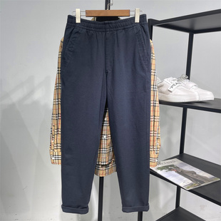 松紧腰水洗弹力九分半裤 超值 男 宽松纯色锥形直筒休闲裤 日系春季