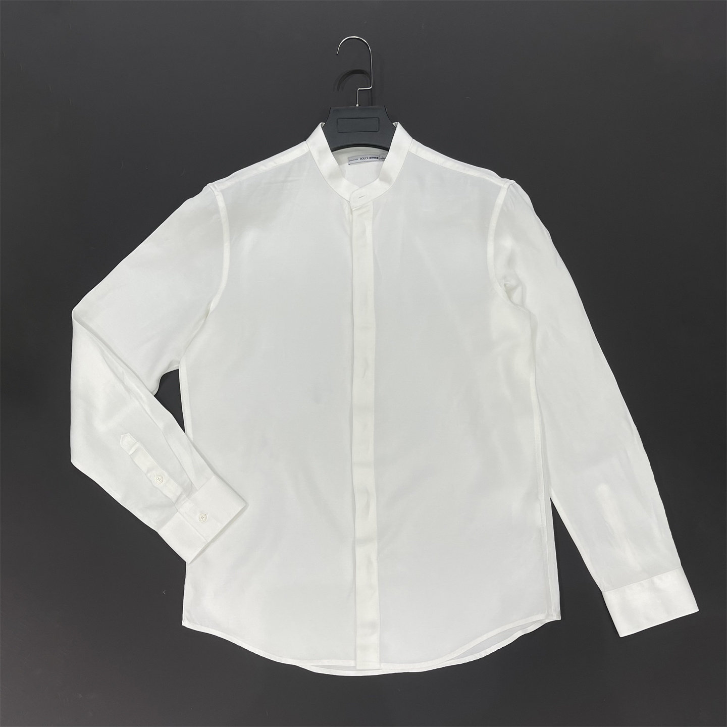 可机洗!高端系纯色天丝麻小立领百搭衬衫男长袖透气亚麻寸衣