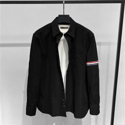 宽松休闲双袖织带外套衬衣