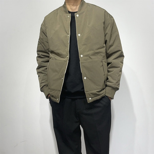 轻奢潮牌冬季挺阔面料双面穿绗棉棉服厚实保温棉棒球领棉衣夹克男