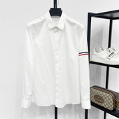 HOMME高端系秋季 长袖 免烫衬衫 DOLCA TB三色织带修身 纯棉白色衬衣