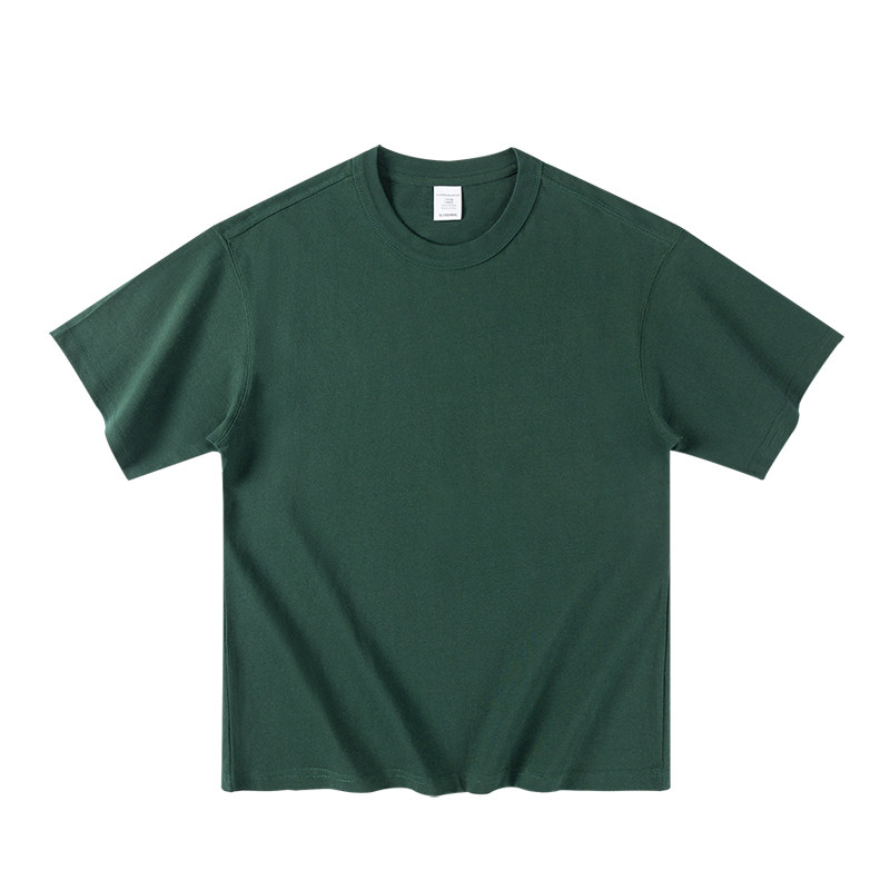 thumbnail for Excellent Texture! Heavyweight 400g Pure Cotton Comfortable and Skin-Friendly Short-Sleeve T-Shirt with Triple Stitching, Loose Casual Sports Top