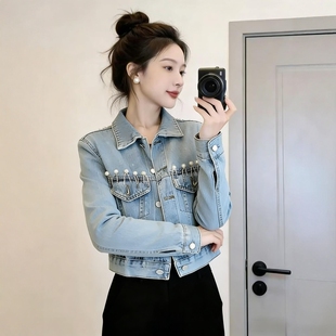 2026超火穿搭一整套春装时尚小众短款牛仔外套阔腿裤韩系chic套装