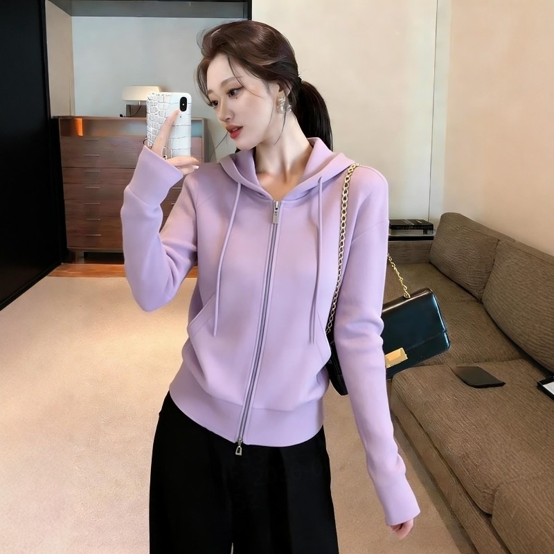 2026超火穿搭一整套巨好看的韩系紫色连帽卫衣女春季新款时尚套装,女装/女士精品,时尚套装,淘宝优惠券,粉丝福利购,淘宝优惠卷