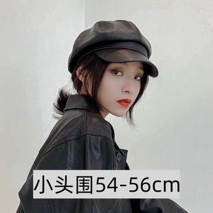 潮贝雷帽xs小码 韩版 秋冬学生复古八角帽 百搭时尚 小头围帽子女款