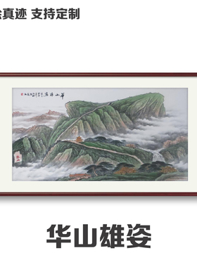 手绘华山客厅装饰画招财字画
