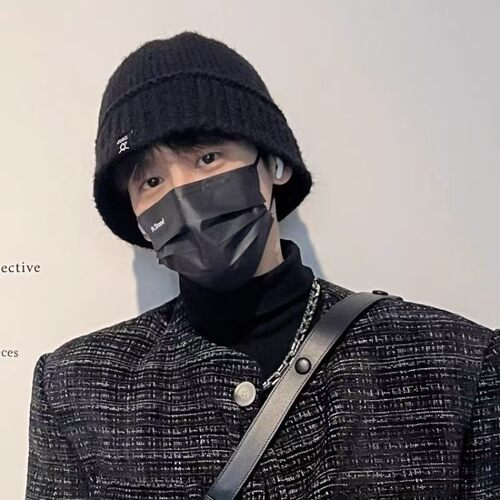 NCT朴志晟同款韩国针织帽子冷帽渔夫帽复古百搭毛线帽遮脸显脸小