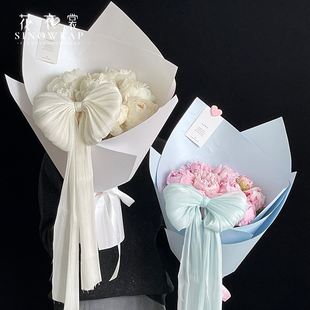 花衣裳 珠光纸雪缎布料手工蝴蝶结花店diy花艺材料 520情人节法式