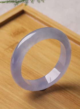 羊子珠宝 倾城之姿 老坑冰种细腻水润紫罗兰翡翠手镯贵妃镯F