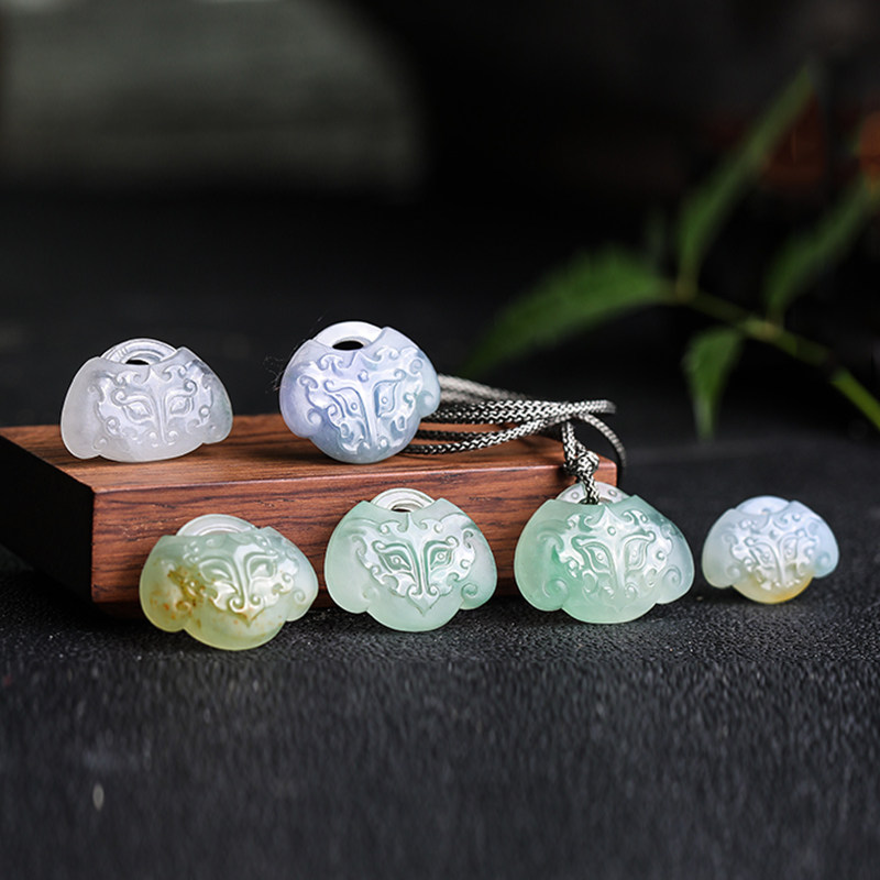 10.22羊子珠宝 平安喜乐 顺遂无忧 老坑冰种古风翡翠如意守护锁