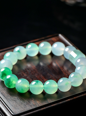 羊子珠宝 春山独宿 老坑冰种满色飘阳绿翡翠手串11.30